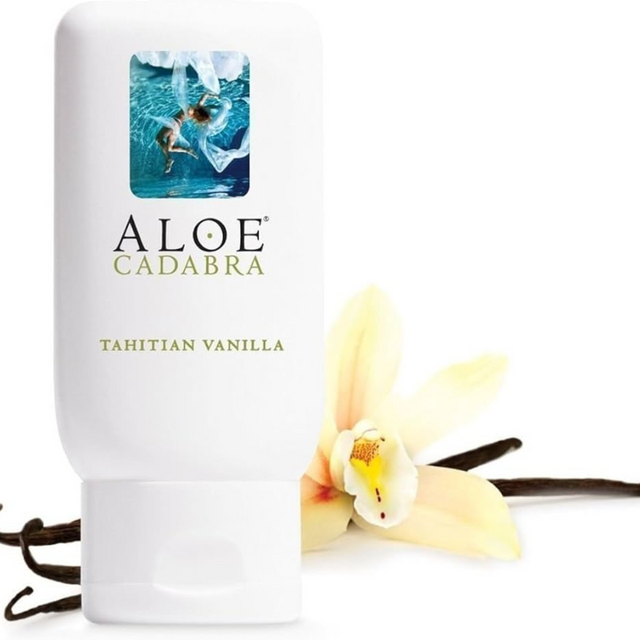 Aloe Cadabra with Vitamin E - Tahitian Vanilla product bottle.