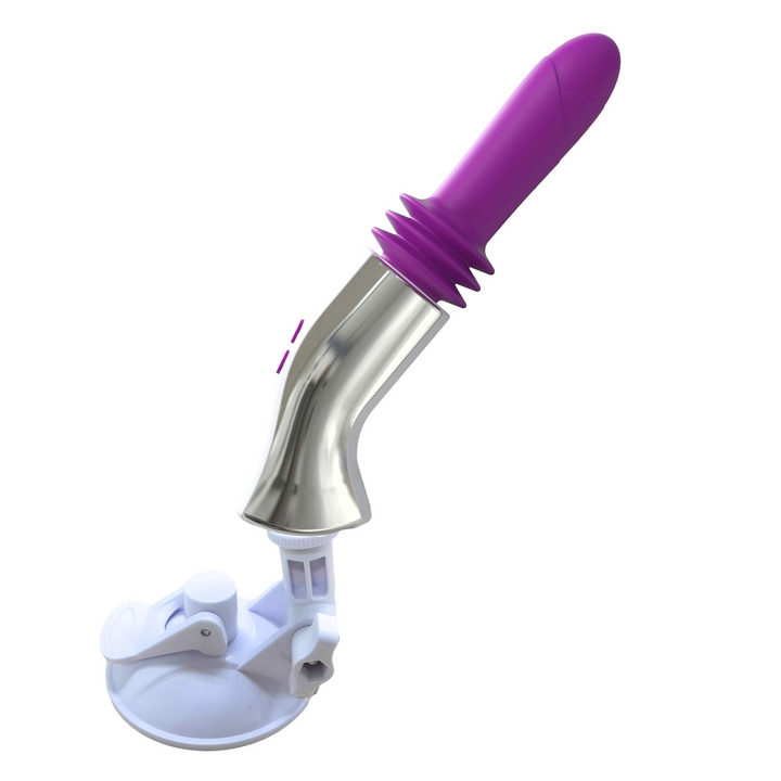 Thrusting sex machine with suction base
