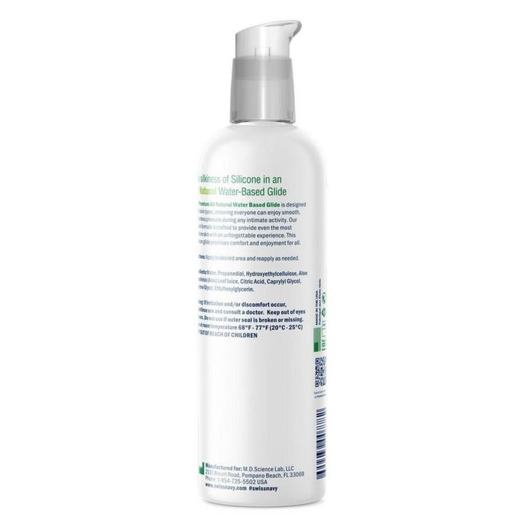 Swiss Navy Naked All Natural Water Based Lubricant 8oz back