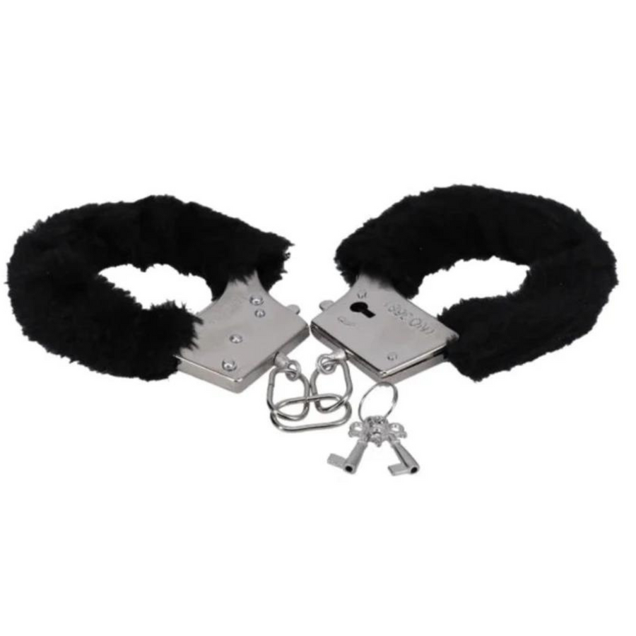 Black furry hand cuffs