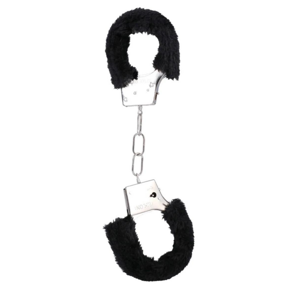 Black furry hand cuffs