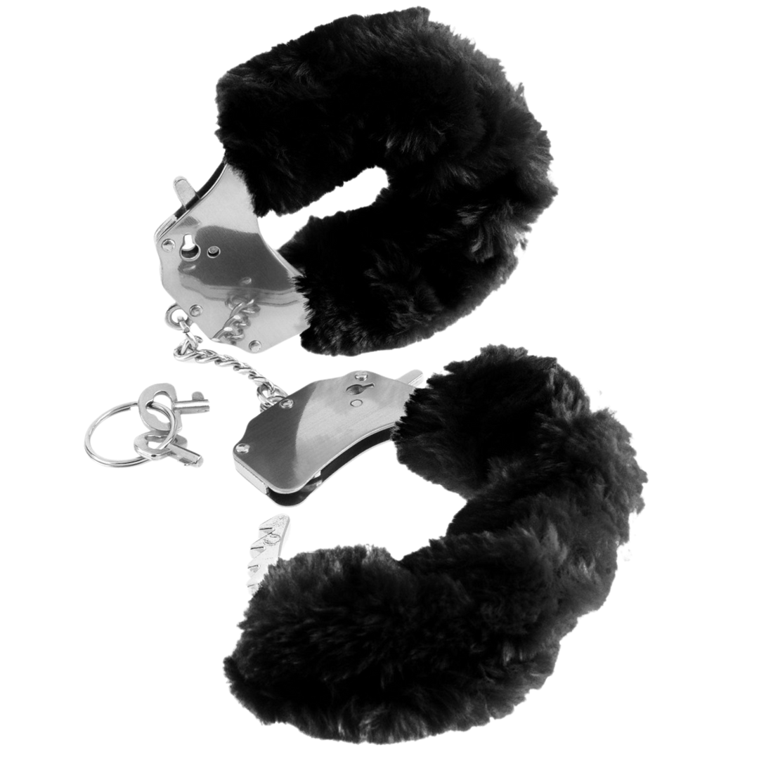 Black furry hand cuffs