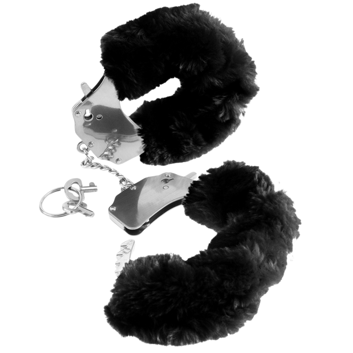 Black furry hand cuffs