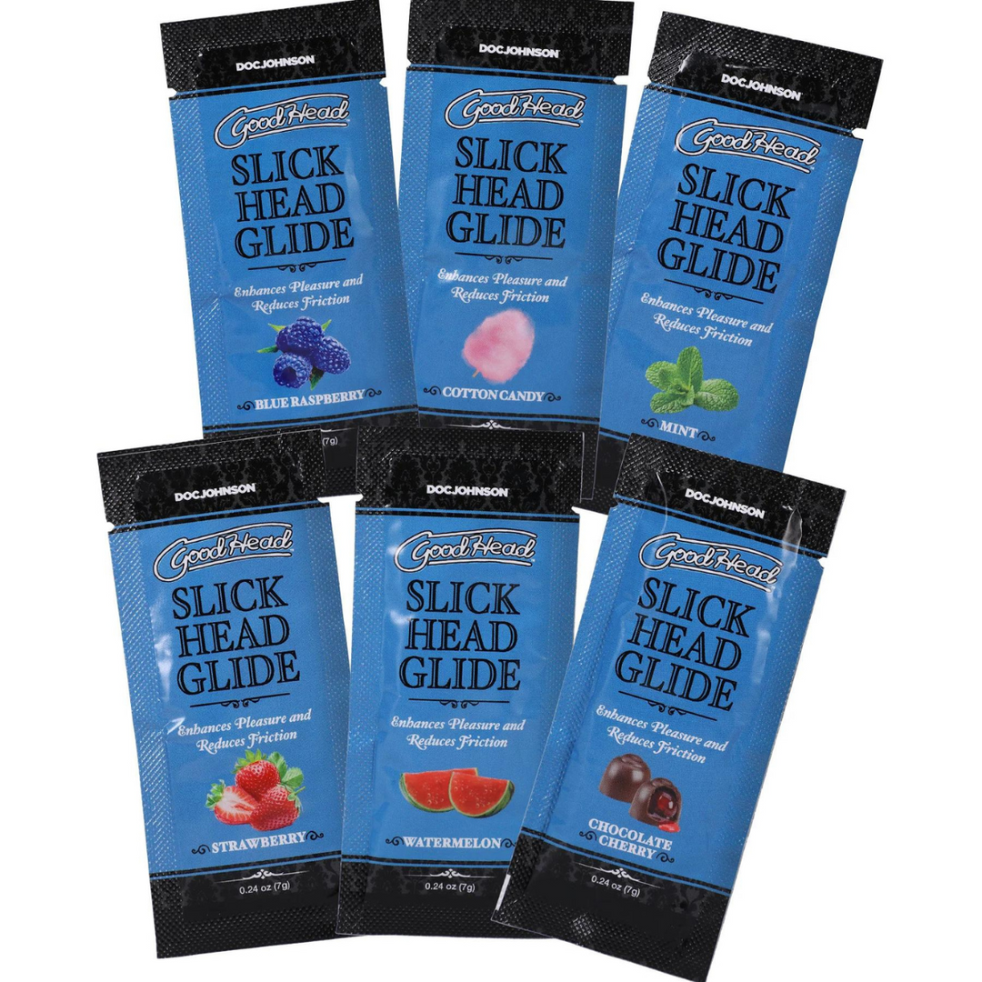 GoodHead Slick Head Glide .24oz (6 Pack) - Assorted image of foil packets. 