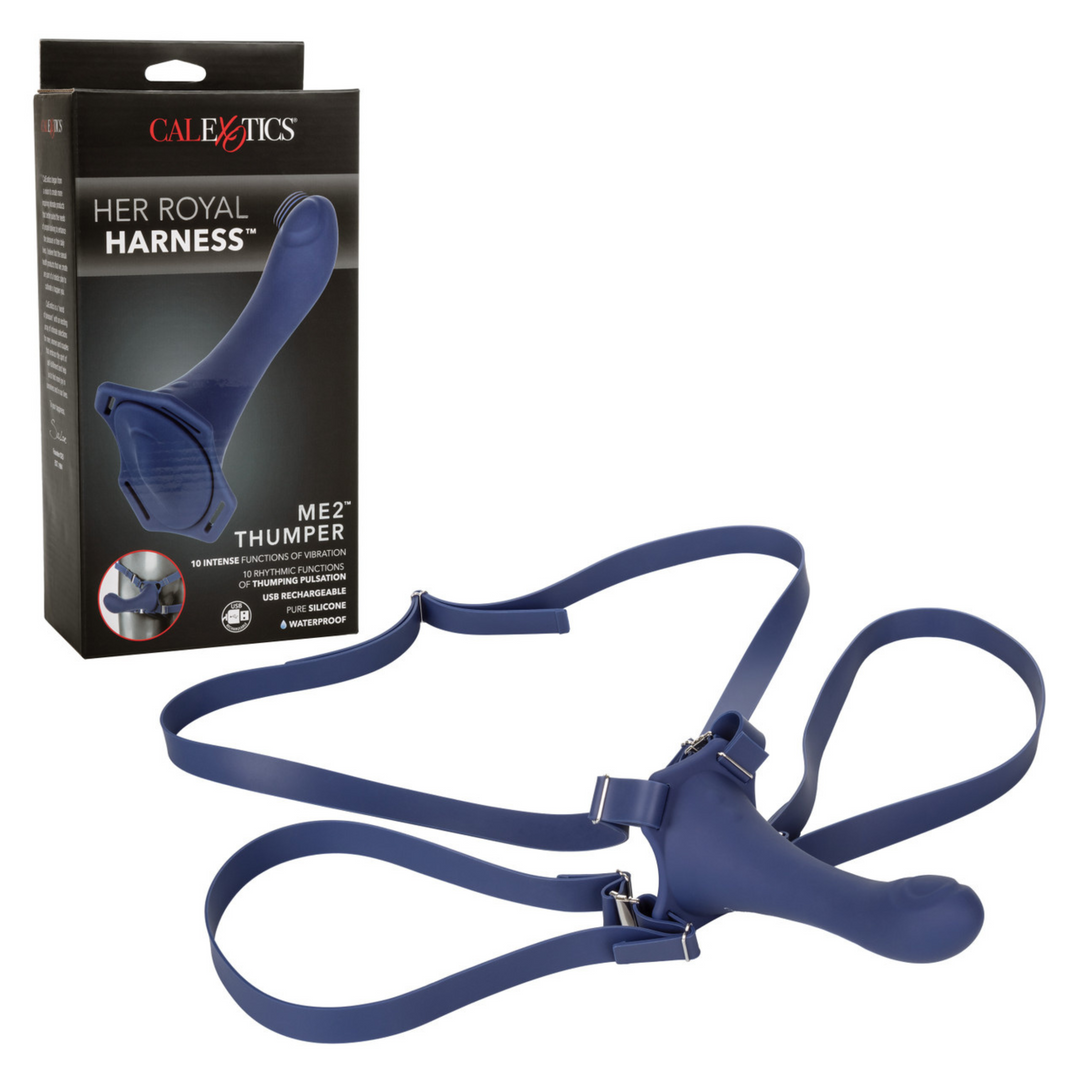 Her Royal Harness ME2 Thumper Strap-On with Silicone Rechargeable Dild TooTimid.com Her Royal Harness ME2 Thumper Strap-On with Silicone Rechargeable Dild TooTimid.com