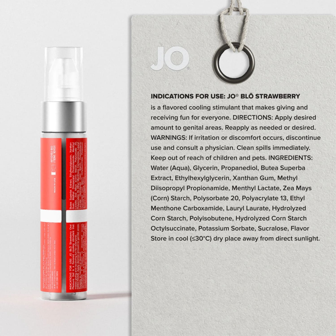 JO BLO Oral Pleasure Gel strawberry ingredients 