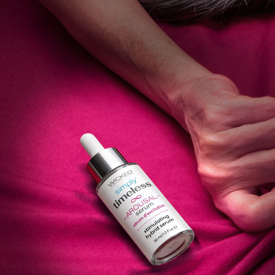 elderly woman modeling with Wicked Simply Timeless Stimulating Hybrid Arousal Serum 1oz 