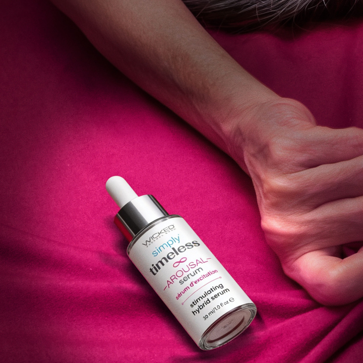 elderly woman modeling with Wicked Simply Timeless Stimulating Hybrid Arousal Serum 1oz 