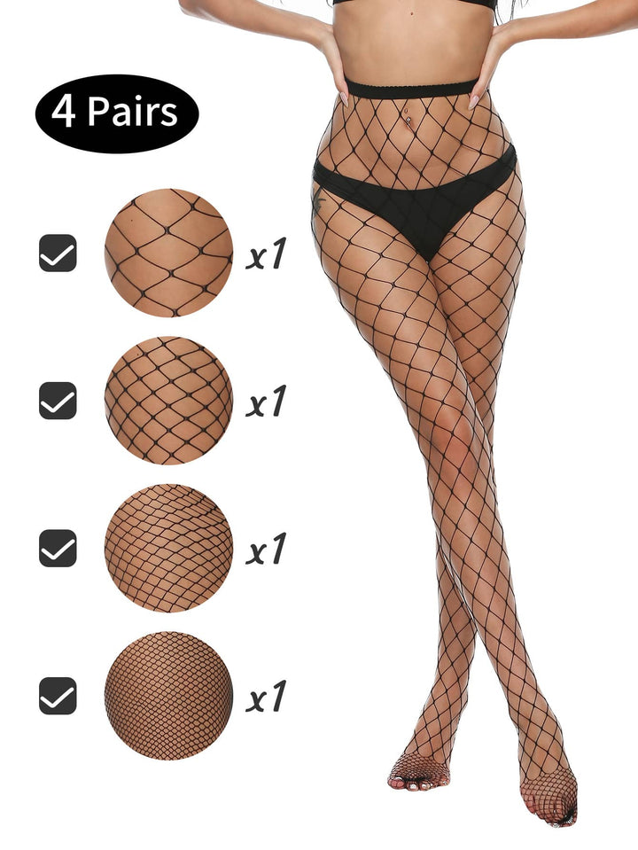 model wearing super wide mesh fishnet pantyhose 