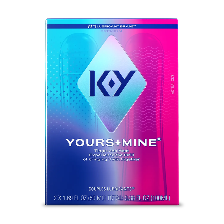 KY Yours and Mine Couples Lubricant Set inside packaging