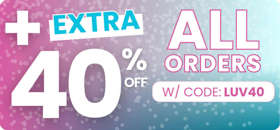 Promotional banner with 'Extra 40% Off All Orders' text on a gradient background