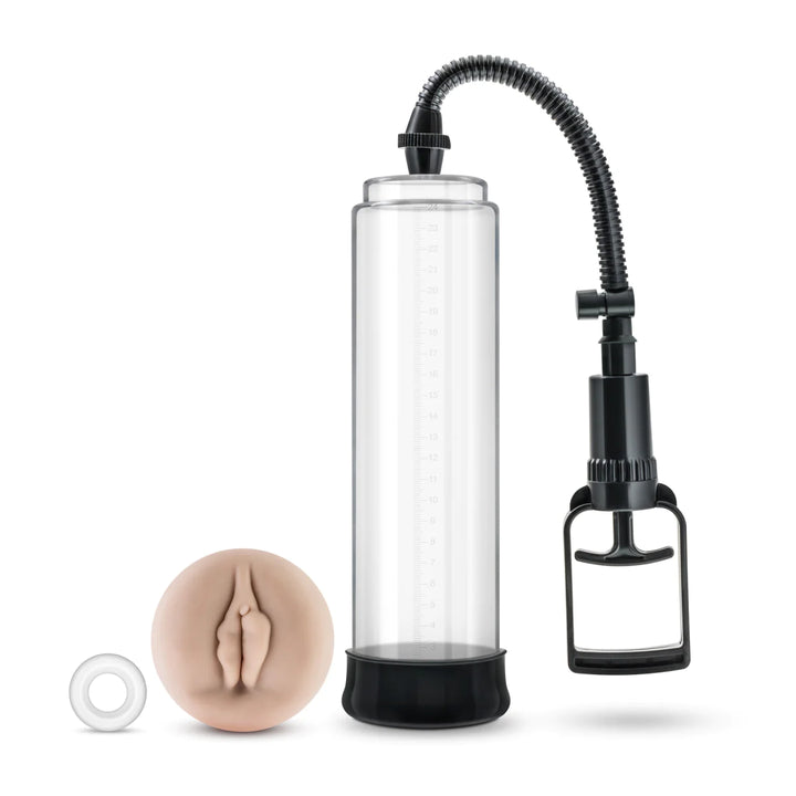 Performance VX5 Male Enhancement Penis Pump System image of cock ring, added sleeve and pump.