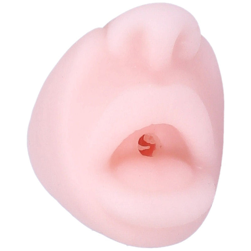 Close-up front view of mouth masturbator.