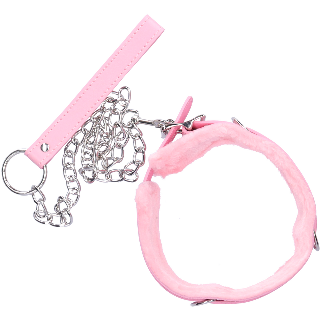 Photo of pink leash and collar bondage set!