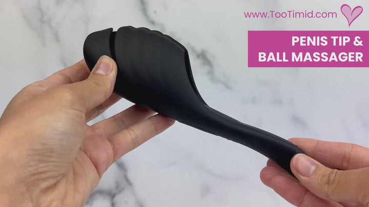 Video of penis massager features. Shown being used on a dildo
