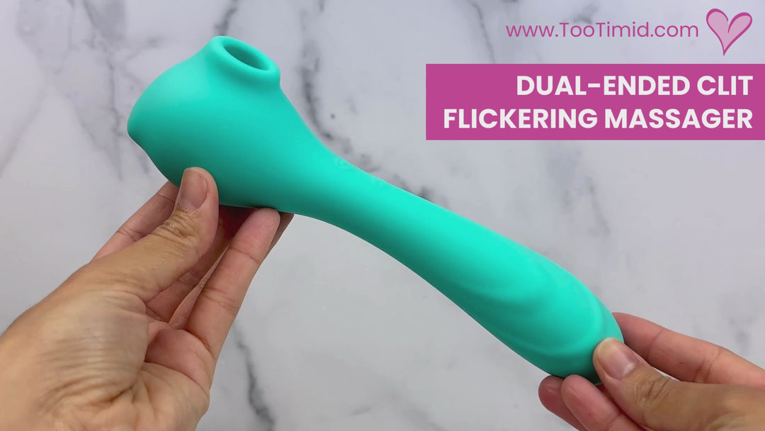 Video of dual-ended vibrator and its features. Shown being used on a model of a vagina.