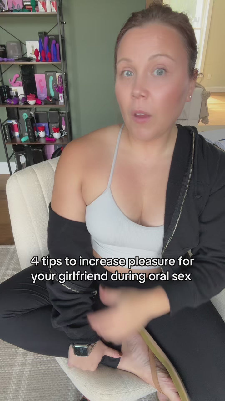 Video of brand ambassador talking about 4 ways to enhance oral sex.