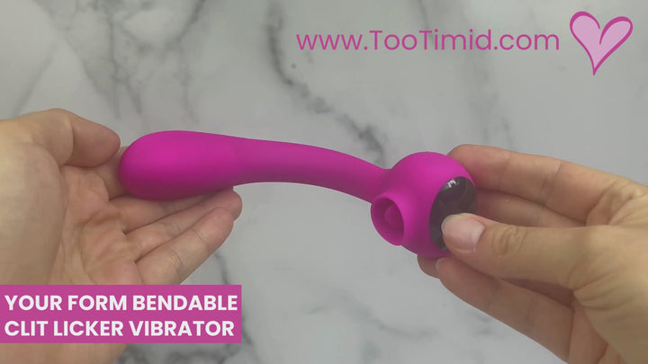Video of pink bendable clit licker and g spot vibrator