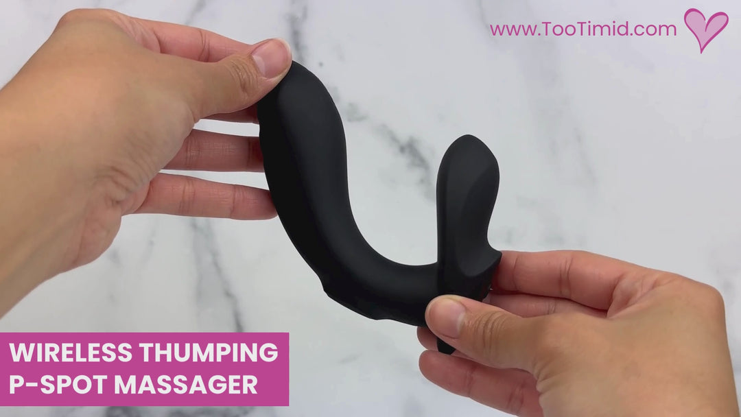Video of thumping p-spot massager in action. Shown being used on a model of a male anus