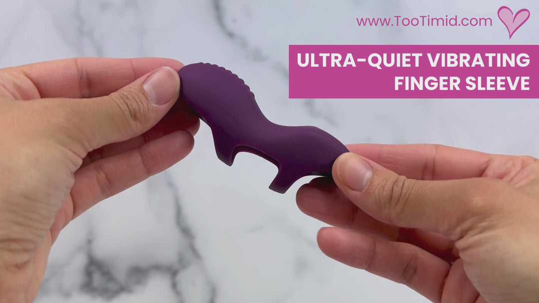 Video of finger vibe and its features. Shown being used on a model of a vagina.