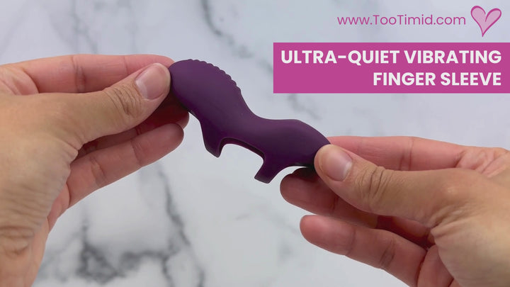 Video of finger vibe and its features. Shown being used on a model of a vagina.