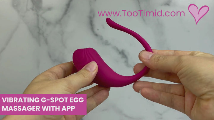 Video of pink egg vibrator with app