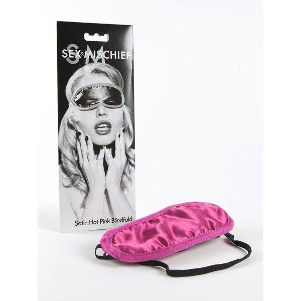S&M Satin Hot Pink Blindfold - Bondage