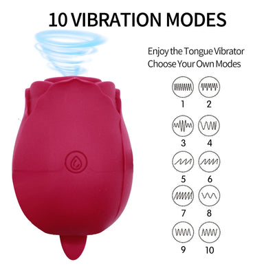Image showing the 10 vibration modes of the rose clitoral stimulator.