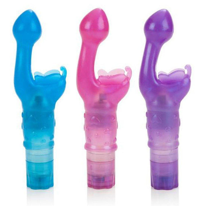 Image of rabbit vibrator shown in blue pink and purple
