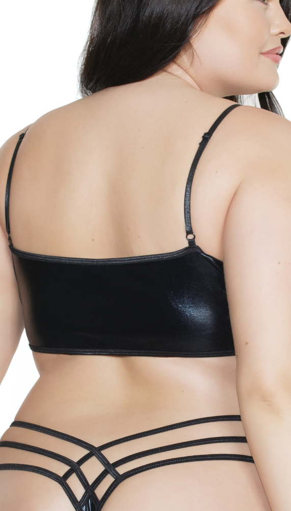 Sleek and Glossy Black Liquid Latex Bralette | Lingerie