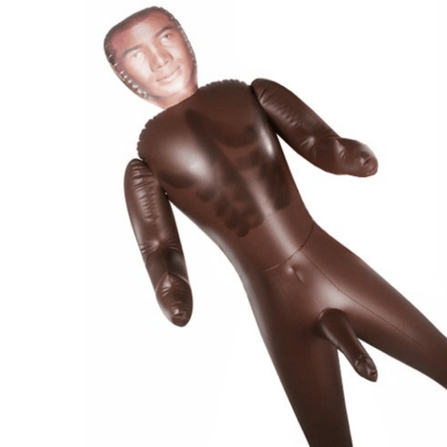 Image of the blown up sex doll.