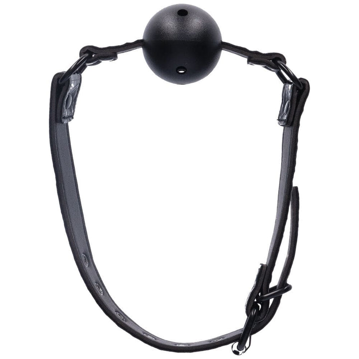 ball gag facing upward to show detail and shape