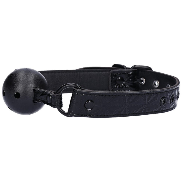 Breathable leather ball gag