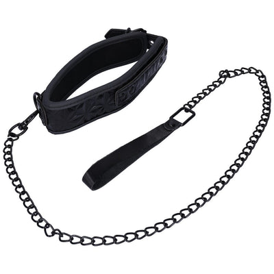 Adjustable  BDSM collar with metal leash