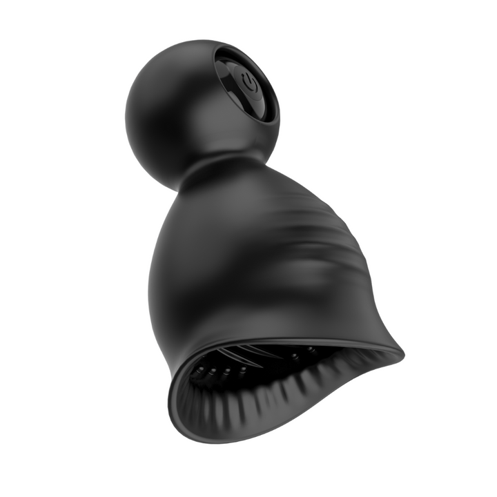 Penis tip massager turned slightly to the side.