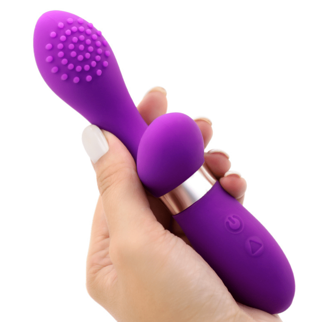 Image of the vibrator being held in hand from the front.