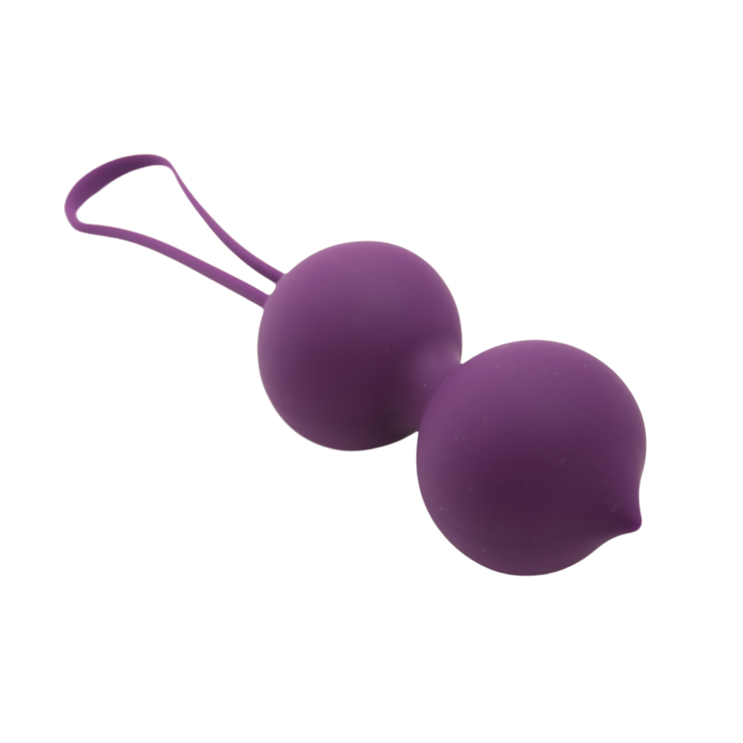 Image of the large sized kegel ball! This ball is perfect for experienced kegel ball users to use as it is larger than the other 2 options in the set. This silicone ball will help with bladder control, intensifying your orgasms, and toning your pelvic floor!