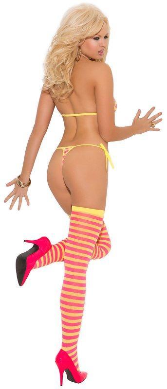 Striped 3 Piece Set - One Size Fits Most - Lingerie