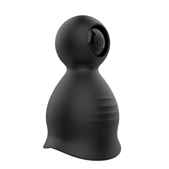 Penis tip massager upright, turned slightly to the side.