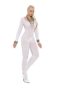 Opaque Open Crotch Bodystocking - Lingerie