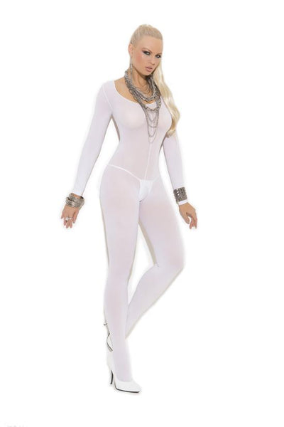 Opaque Open Crotch Bodystocking - Lingerie