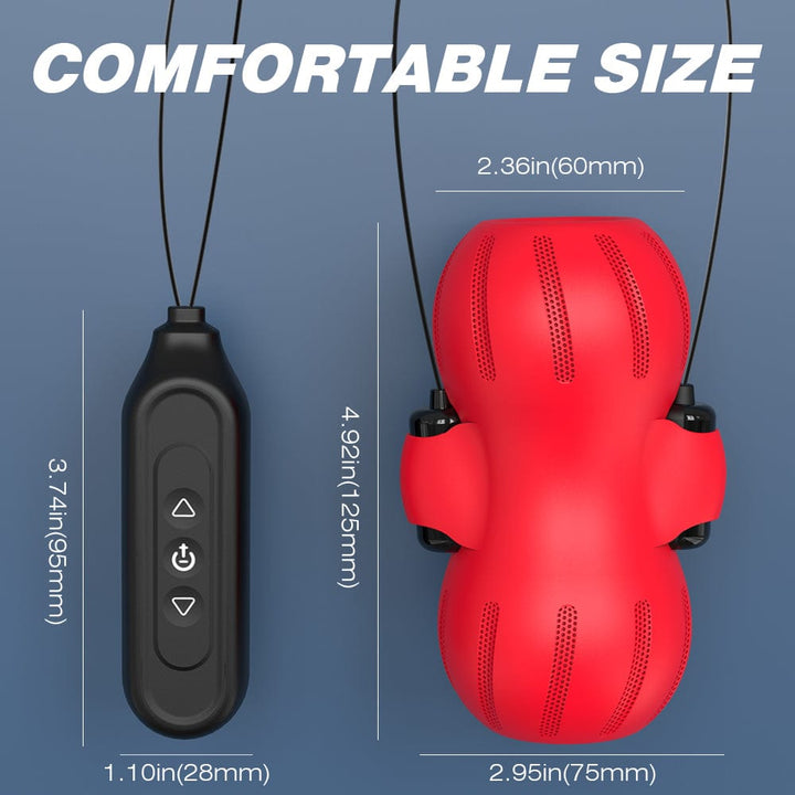 Product dimensions of vibrating masturbator.