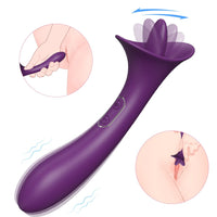 Purple dual ended vibrator with tongue