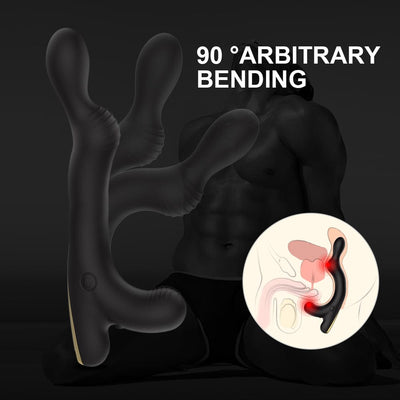Massager is made of soft silicone and is bendable.