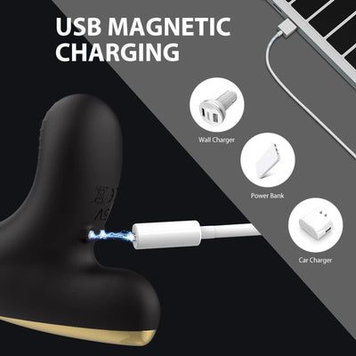 Prostate and ball massager is rechargeable.