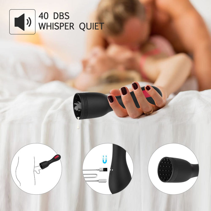 Penis tip massager is quiet at 40 decibels.