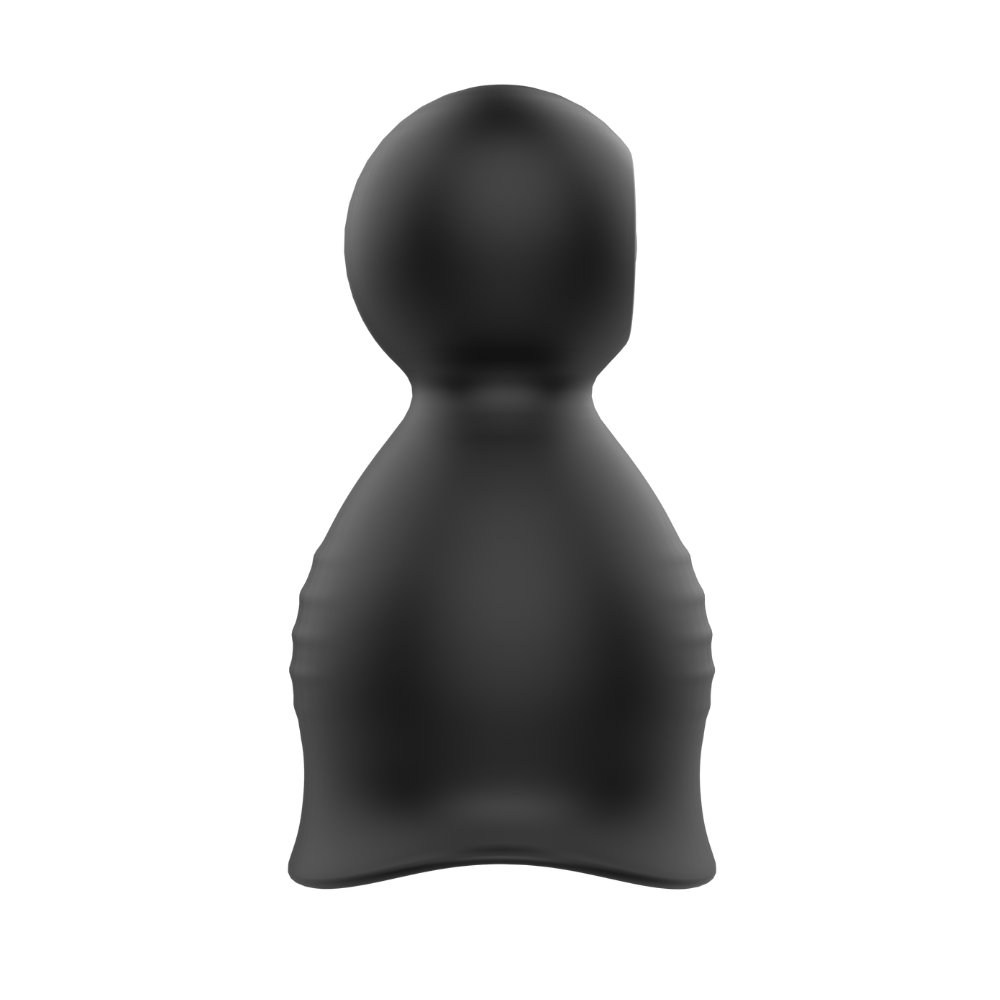 Penis tip massager upright and from the side.