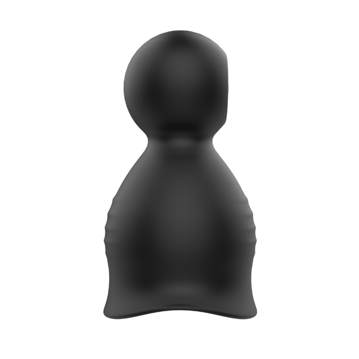 Penis tip massager upright and from the side.
