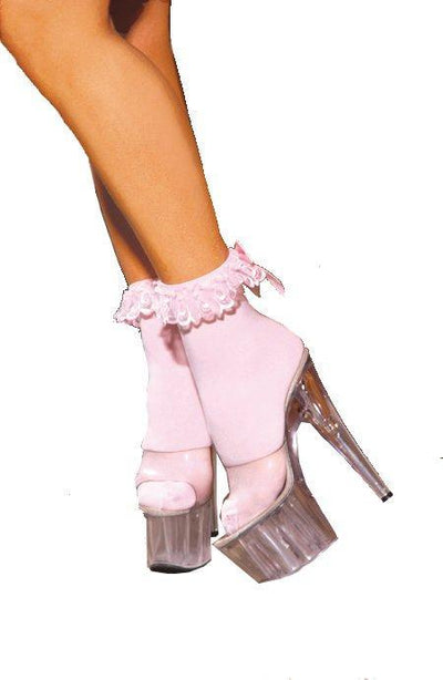Nylon Anklet with Ruffle and Bow - One Size Available - Lingerie