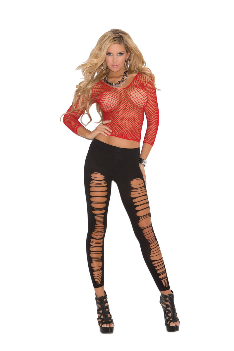 Fence Net Long Sleeve Top - One Size and Queen Available - Lingerie